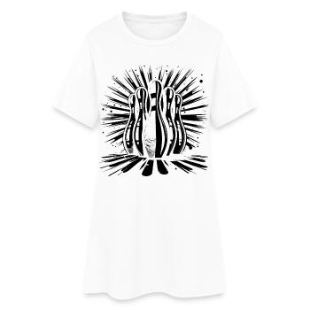 Croquis de bowling - Robe T-shirt Femme - blanc - Devant