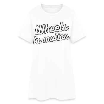 Räder in Bewegung, für Rollstuhlfahrer # - Frauen T-Shirt-Kleid - Weiß - Vorne