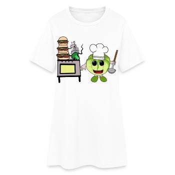Cabbage Kitchen Cooking Amateur Chef Host Chefs - Women’s T-Shirt Dress - white - Front