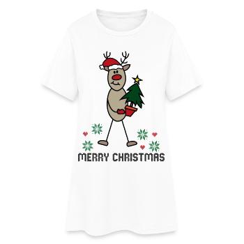 Noël 8 - Robe T-shirt Femme - blanc - Devant