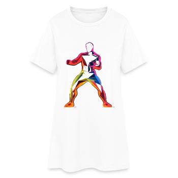 Kickboxer style dessin animé - Robe T-shirt Femme - blanc - Devant