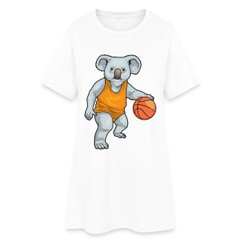Koala Basketball Player Basketball - Women’s T-Shirt Dress - white - Front