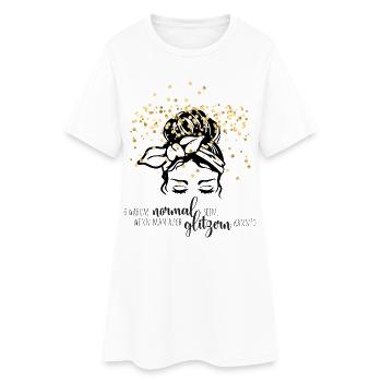 Glitter confetti saying - Women’s T-Shirt Dress - white - Front