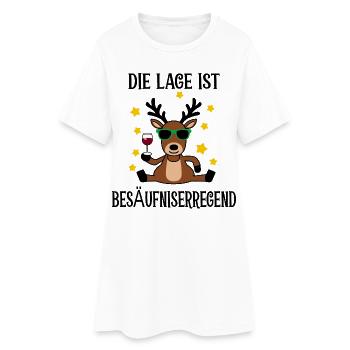 Drôle de renne - Robe T-shirt Femme - blanc - Devant