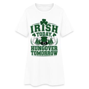 Drôle Irlandais Boire Saint-Patrick Art de la fête - Robe T-shirt Femme - blanc - Devant