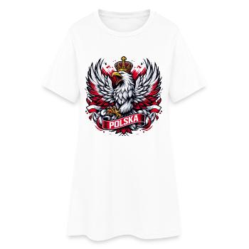 Pologne Polska aigle emblème drapeau drapeau cadeau - Robe T-shirt Femme - blanc - Devant