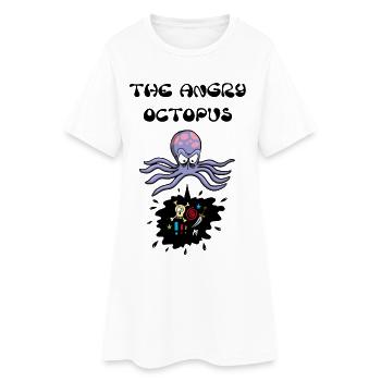 Der wütende Oktopus - Frauen T-Shirt-Kleid - Weiß - Vorne