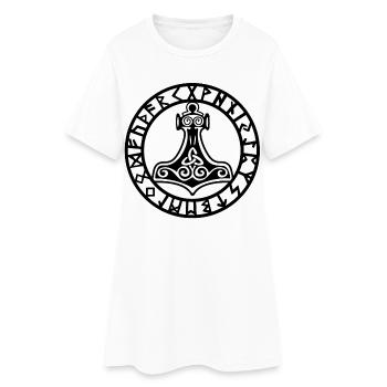 Marteau viking noir - Robe T-shirt Femme - blanc - Devant