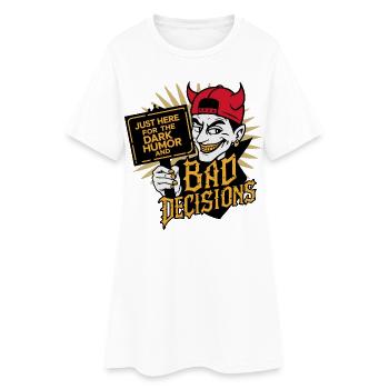 Dark Humor and Bad Decisions Funny Devil Design - Women’s T-Shirt Dress - white - Front