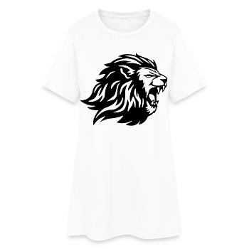 Le roi des animaux (noir) - Robe T-shirt Femme - blanc - Devant