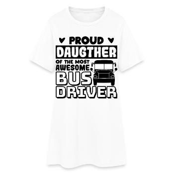 Busfahrer Tochter - Frauen T-Shirt-Kleid - Weiß - Vorne