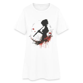 Flûte Girl - Robe T-shirt Femme - blanc - Devant