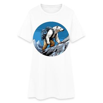 Ours polaire Randonnée / Alpiniste Ours polaire - Robe T-shirt Femme - blanc - Devant