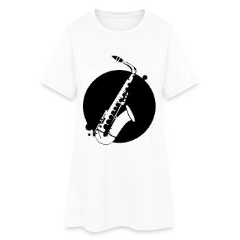 Saxophone - Robe T-shirt Femme - blanc - Devant