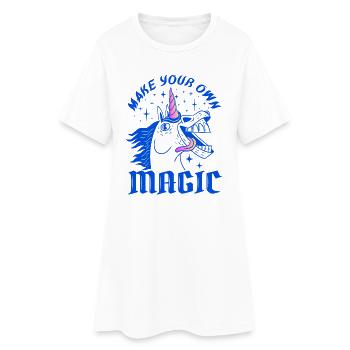 Créez votre propre magie – Wild Unicorn Design - Robe T-shirt Femme - blanc - Devant