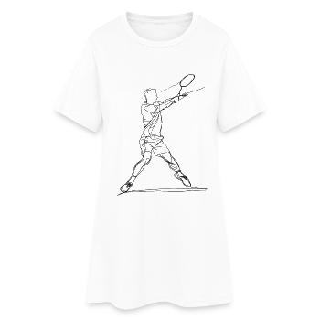 Badminton Player Drawing - Women’s T-Shirt Dress - white - Front
