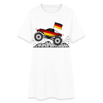 Monstertruck Deutschland Flagge - Frauen T-Shirt-Kleid - Weiß - Vorne