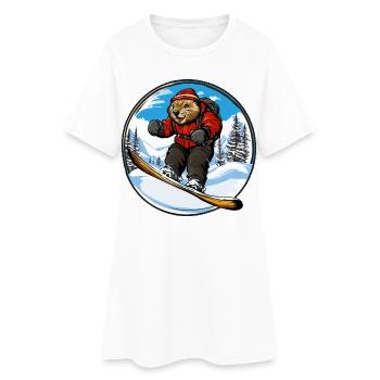 Planche à neige Beaver - Robe T-shirt Femme - blanc - Devant