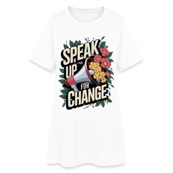 Speak Up for Change Activisme floral Design - Robe T-shirt Femme - blanc - Devant