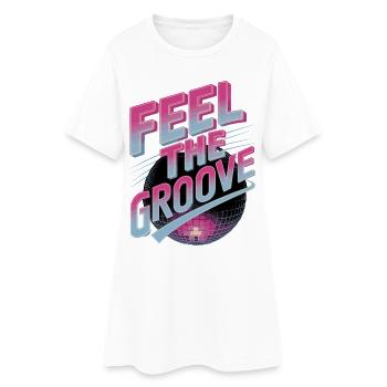 Ressentez le groove Retro Disco Dance Vibes - Robe T-shirt Femme - blanc - Devant