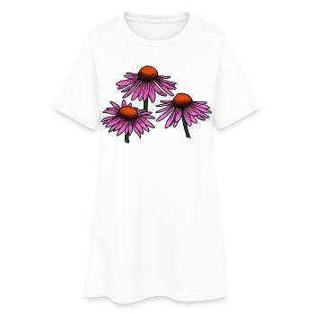 Coneflower - Flower - Women’s T-Shirt Dress - white - Front