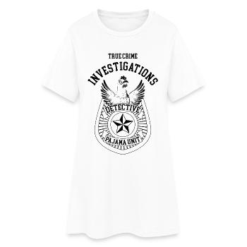 Poulet True Crime Detective Marque Cadeau Drôle - Robe T-shirt Femme - blanc - Devant