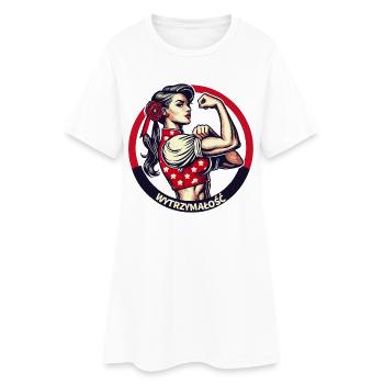 Force femme forte femme polonaise Pologne cadeau rétro - Robe T-shirt Femme - blanc - Devant