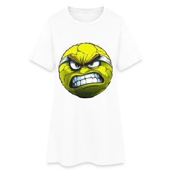 Dessin animé de balle de tennis maléfique - Robe T-shirt Femme - blanc - Devant