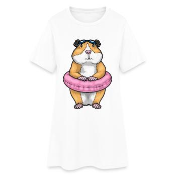 Natation de hamsters dans l’anneau d’été - Robe T-shirt Femme - blanc - Devant