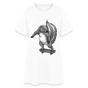 Skunk Skater Skateboard - Robe T-shirt Femme - blanc - Devant