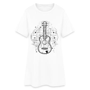 Ukulele - Frauen T-Shirt-Kleid - Weiß - Vorne