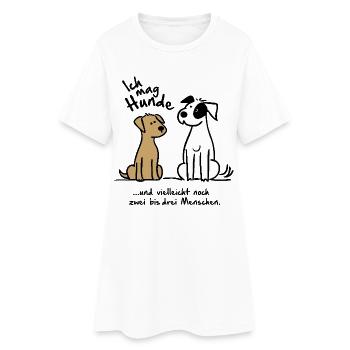 Ich mag Hunde und... - Frauen T-Shirt-Kleid - Weiß - Vorne