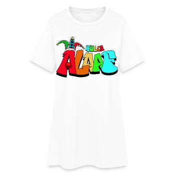 Kunterbunter Jester Schriftzug Köln Karneval - Frauen T-Shirt-Kleid - Weiß - Vorne