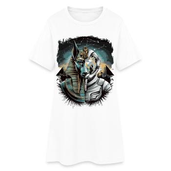 Ancien astronaute Anubis divinité futuriste de l’espace - Robe T-shirt Femme - blanc - Devant