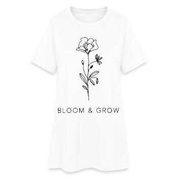 Floraison et croissance Design floral minimaliste - Robe T-shirt Femme - blanc - Devant