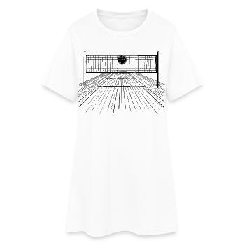Ballon et filet de volley-ball - Robe T-shirt Femme - blanc - Devant