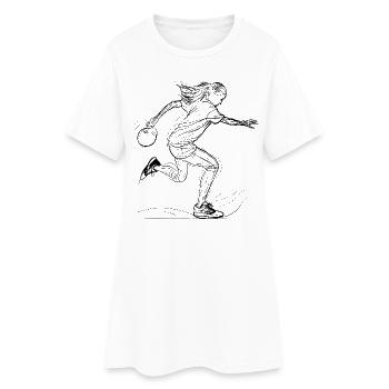 Dessin d’une joueuse melon - Robe T-shirt Femme - blanc - Devant
