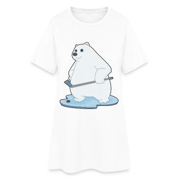 Polar Bear Bâtons de hockey sur glace - Robe T-shirt Femme - blanc - Devant
