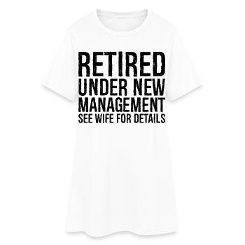 Retraité sous une nouvelle direction Voir l’épouse pour plus de détails - Robe T-shirt Femme - blanc - Devant