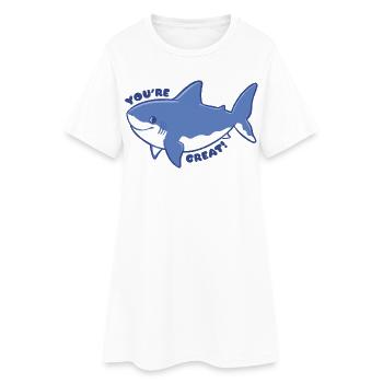 Drôle de requin - Vous êtes génial - Robe T-shirt Femme - blanc - Devant