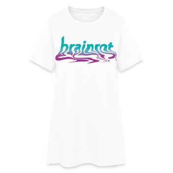 Brainrot – Trippy Vaporwave Aesthetic - Women’s T-Shirt Dress - white - Front
