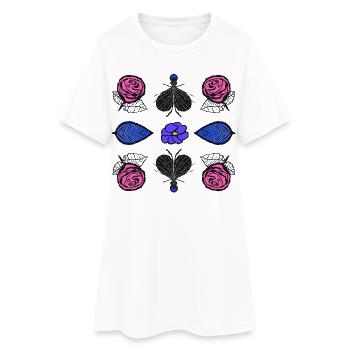 Roses Pop Art - Robe T-shirt Femme - blanc - Devant