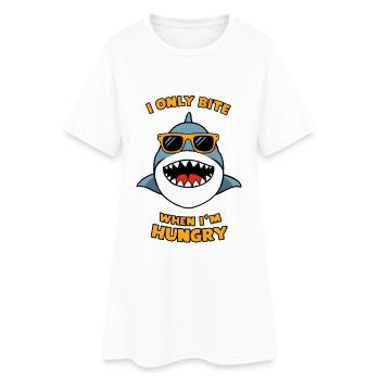 Je ne mords que quand j’ai faim - Robe T-shirt Femme - blanc - Devant