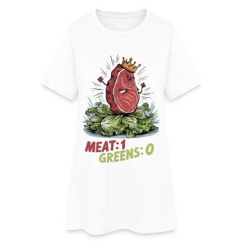 Viande 1, Légumes verts 0 - Robe T-shirt Femme - blanc - Devant