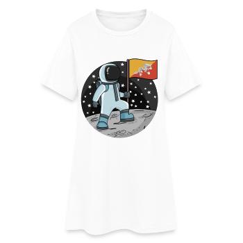 Drapeau des astronautes du Bhoutan - Robe T-shirt Femme - blanc - Devant