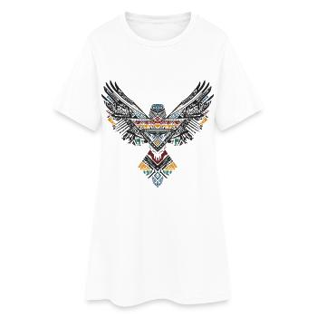 Tribal Hawk Boho Falke Vogel Bohemian Totem - Frauen T-Shirt-Kleid - Weiß - Vorne