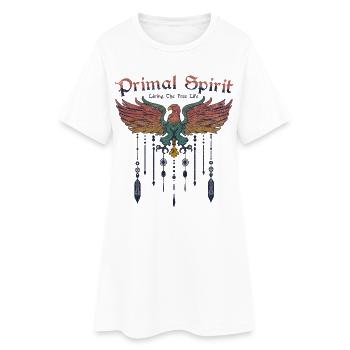 Primal Spirit Boho Aigle Oiseau Bohème Liberté - Robe T-shirt Femme - blanc - Devant