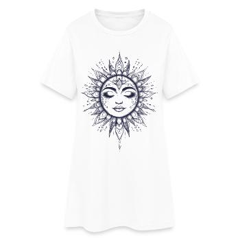Boho Soleil Bohème Visage Soleil Spiritualité - Robe T-shirt Femme - blanc - Devant