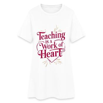 L’enseignement est un travail de cœur - Robe T-shirt Femme - blanc - Devant