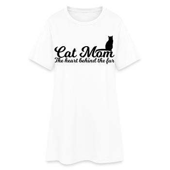 Maman chat - Robe T-shirt Femme - blanc - Devant